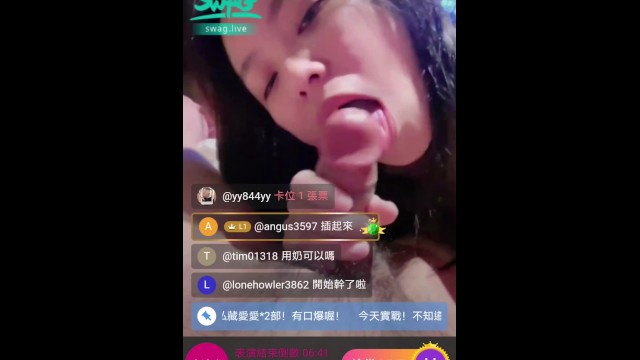 Taiwan Girl does blowjob and got fucked in Live Show | Go search swag.live @amyabby