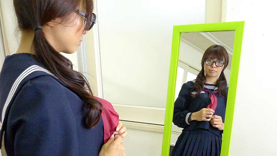 Azusa Misaki has hairy twat fucked with fingers by her Sensei. She is