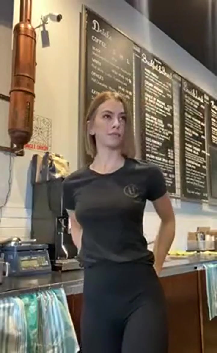 Barista tits flashing
