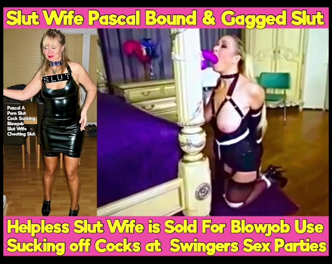 Helpless Slut Wife Sucking off a Dildo Blowjob Training at Swingers Sex Party