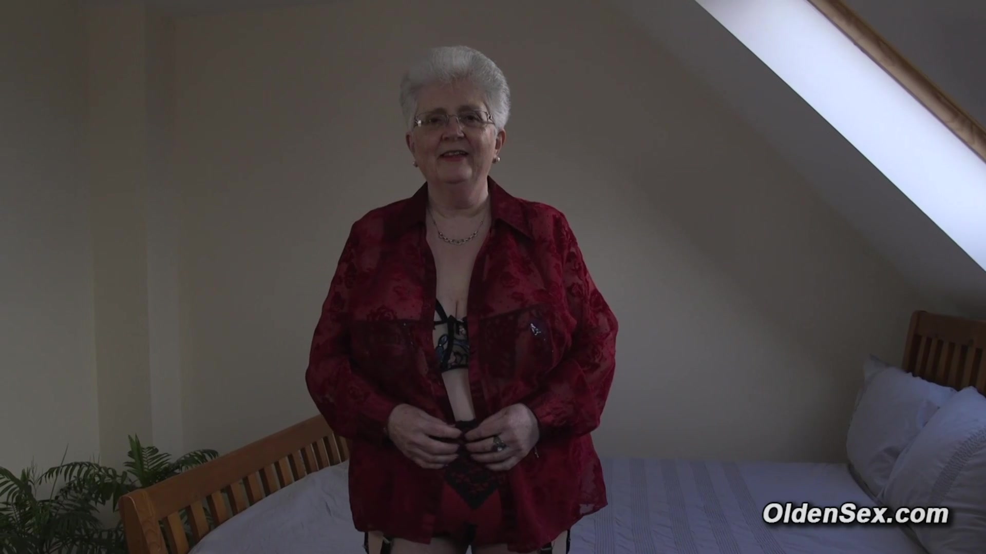 Huge tits granny Caroline V fucks sex toys in compilation homemade