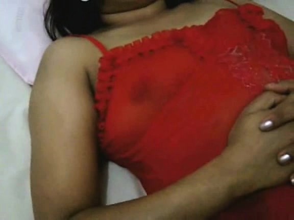 Indian Aunty In Red Nighty Naked Ready For Hot Sex
