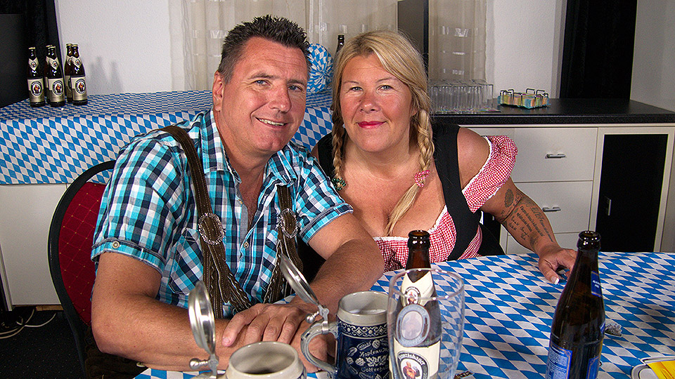 Big breasted mature waitress fucking at the Oktoberfest