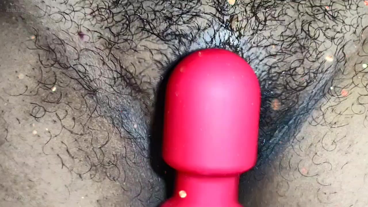 Indian Desi playing with vibratior