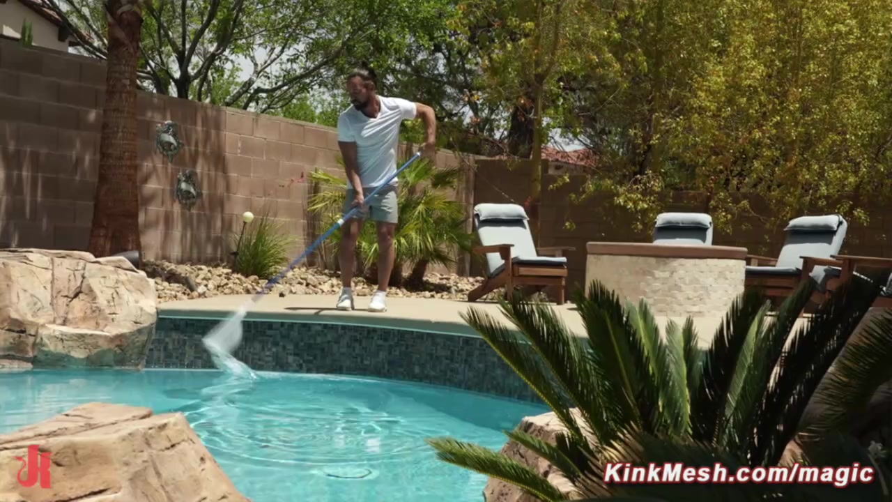 Blonde big tits MILF Kenzie Anne tied up and rough fucked by pool boy Johnny Castle