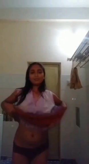 Gouthami reddy manthena removing her dress and pressing her big milky boobs