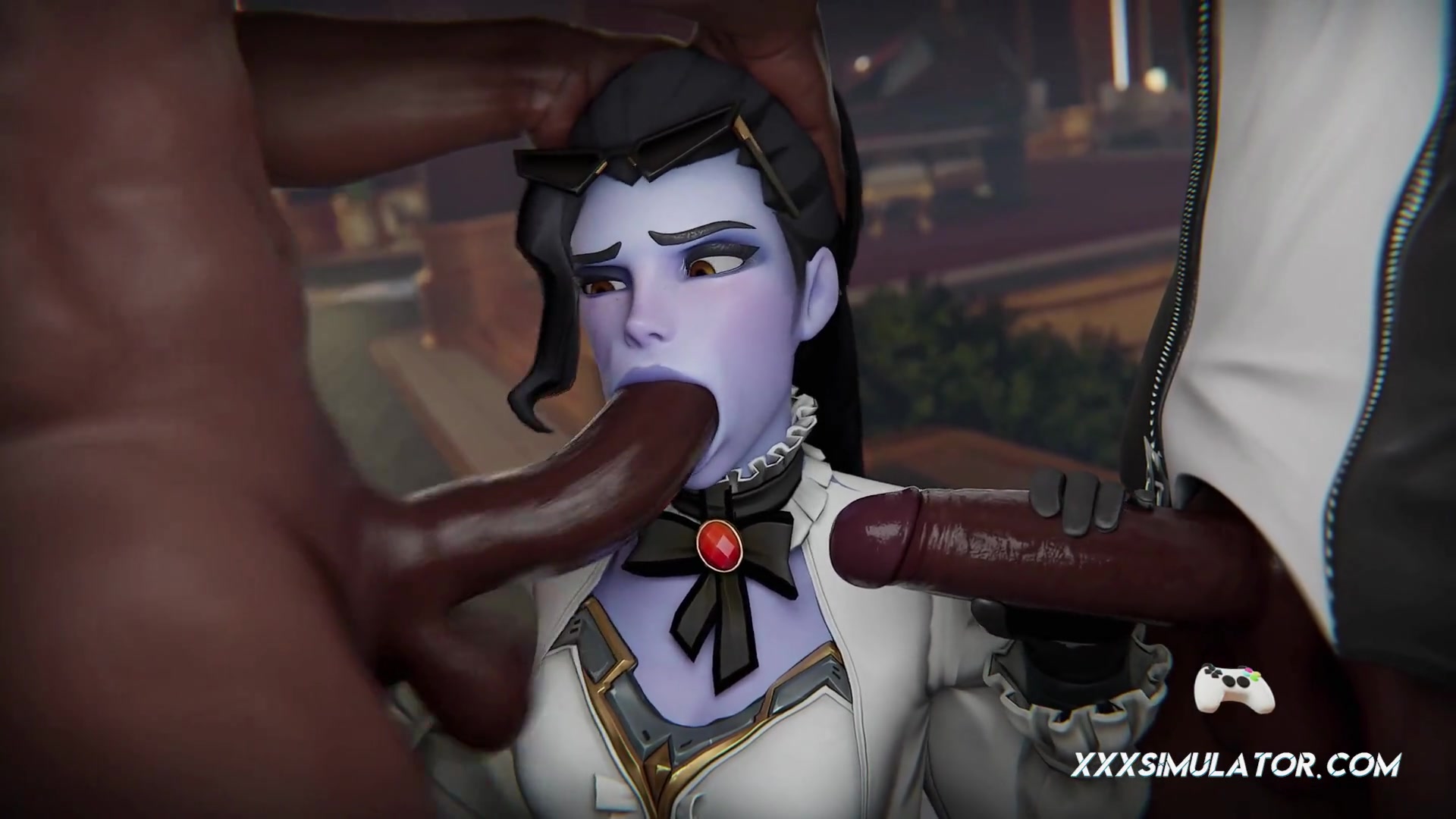 Multiple Cocks Dominate Widowmaker’s Holes in This 3D Parody Creampie Ride