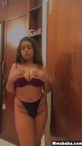 A Beautiful Indian Social Media Influencer Babe Expressing Her Solo Fun To Her Viewers