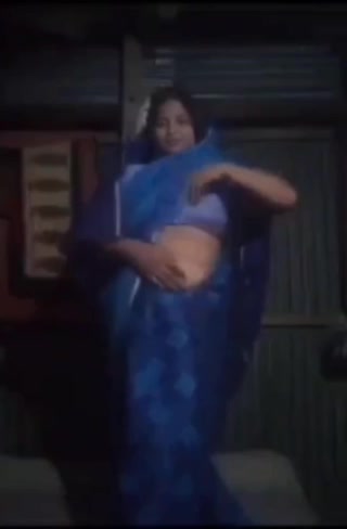 Gouthami reddy manthena removing blue saree & showing bra with hot milky boobs