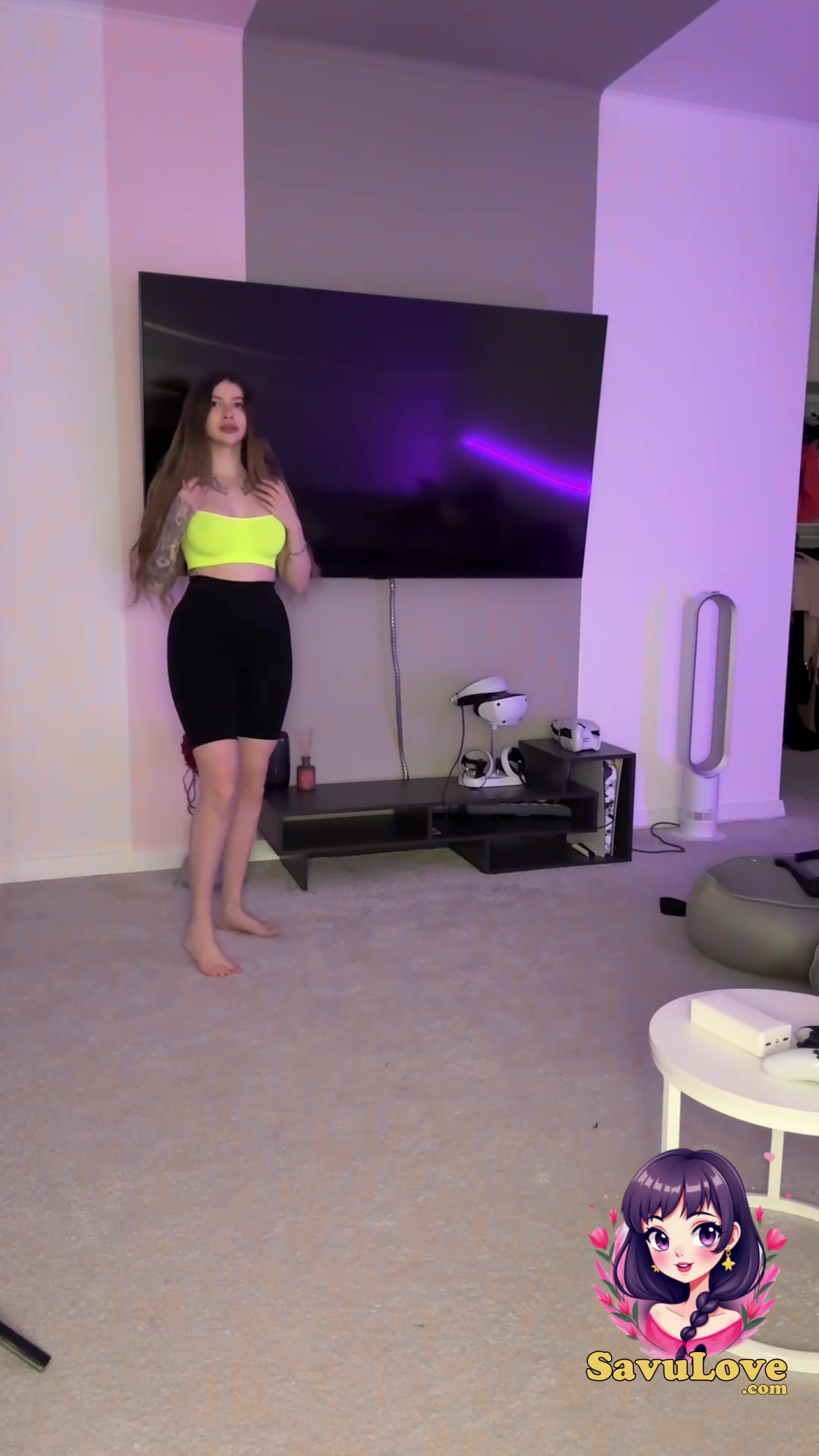 Sexy dame dances for beau and drools on him with gigantic hooters and a wonderfu