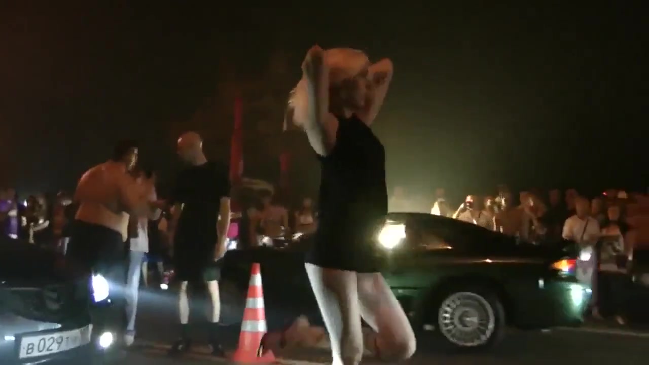 Hot Blonde Going Nude In The Crowded Street