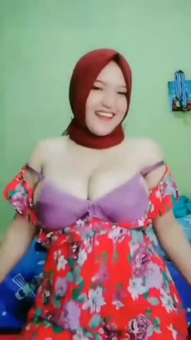 Red Hijab Muslim Woman