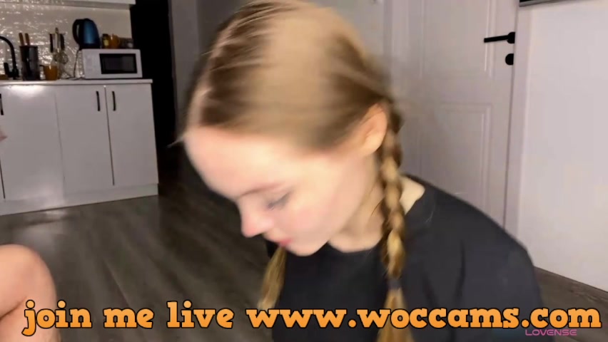Gentle blowjob, hot ride on his dick and Sockjob in white frilly socks