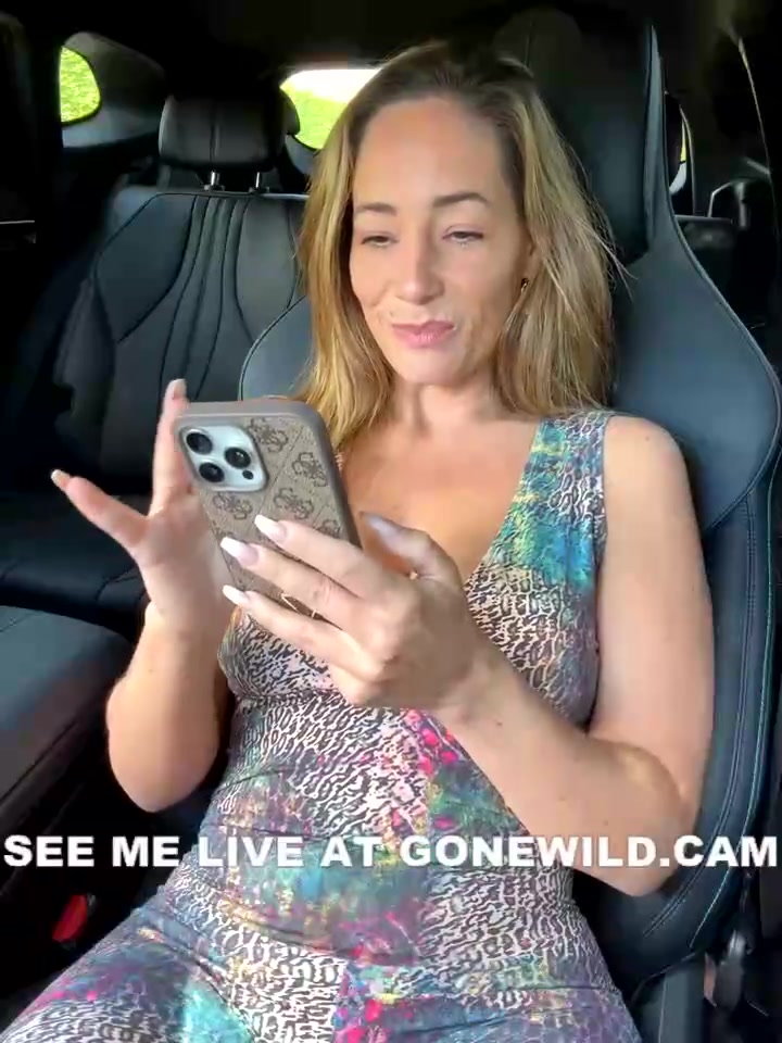 Blonde Babe in Car Teases Tits and Flashes Pussy Closeup