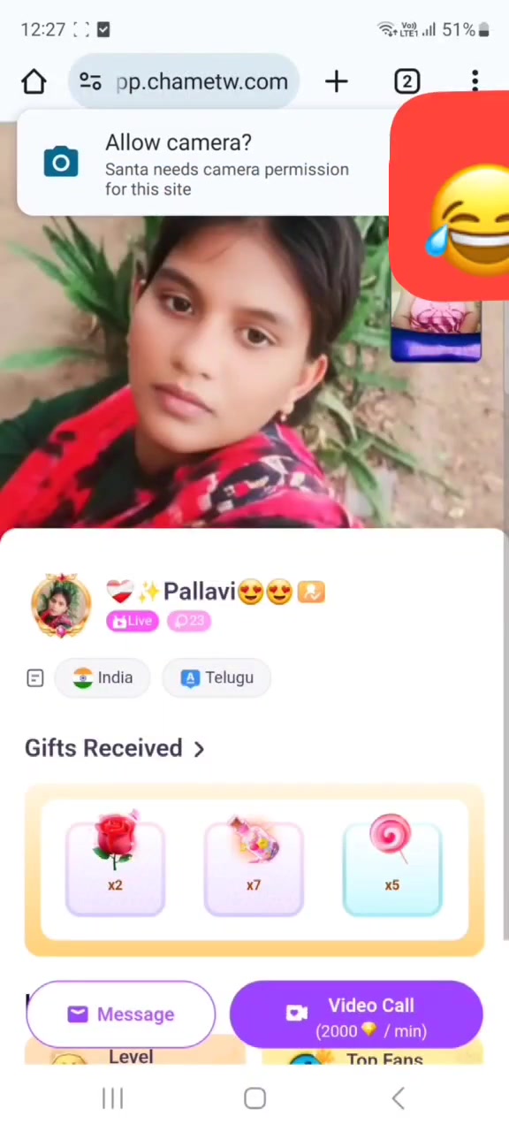 pallavi Telugu chamet nude show