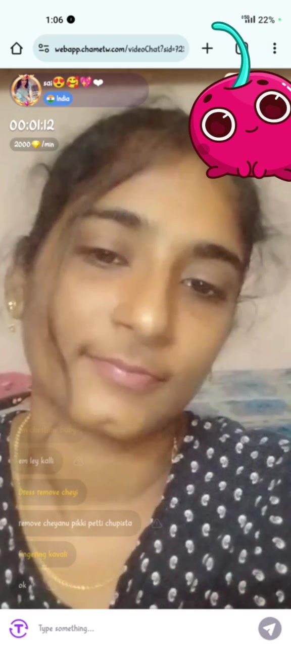 Telugu girl chamet nude show