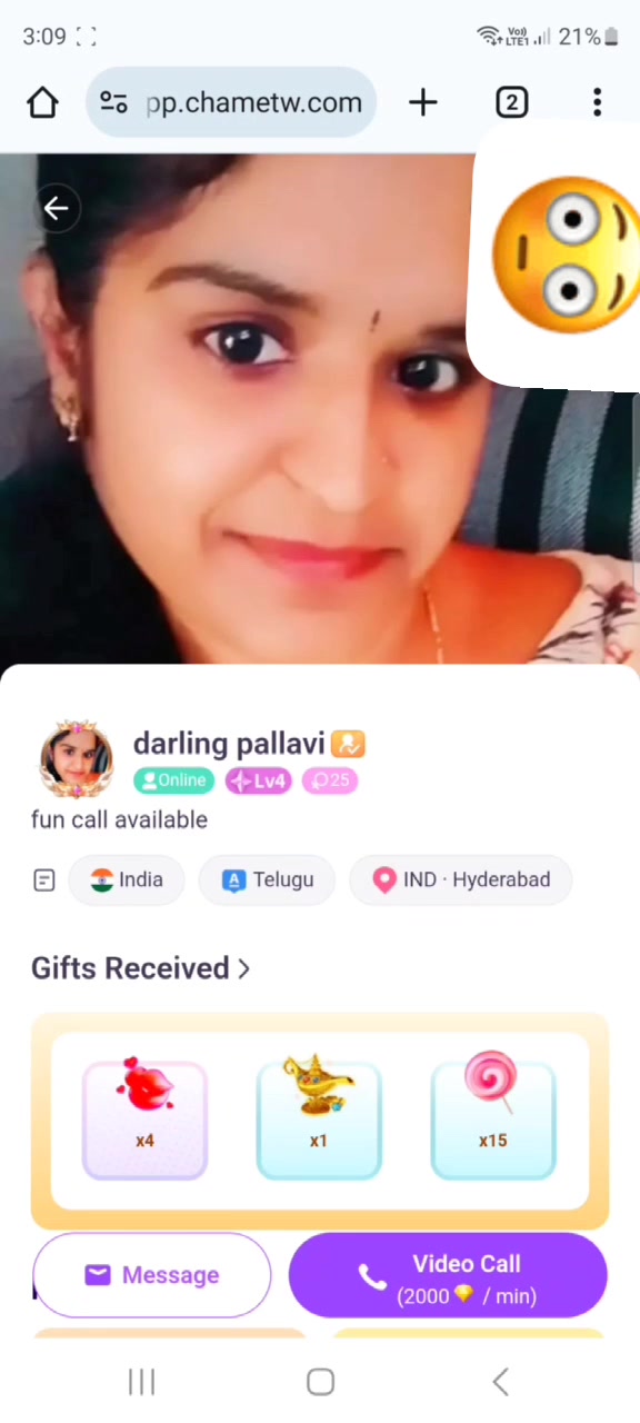 Darling pallavi Telugu chamet nude show