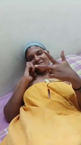 Tamil Aunty Busy On Call With Husband And Lover Playing With Her Boobs & Pussy