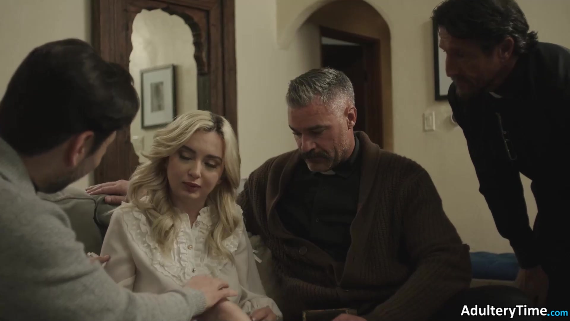 Lustful Young Girl Lexi Lore Gets Spitroasted By 3 Older Sinful Priests