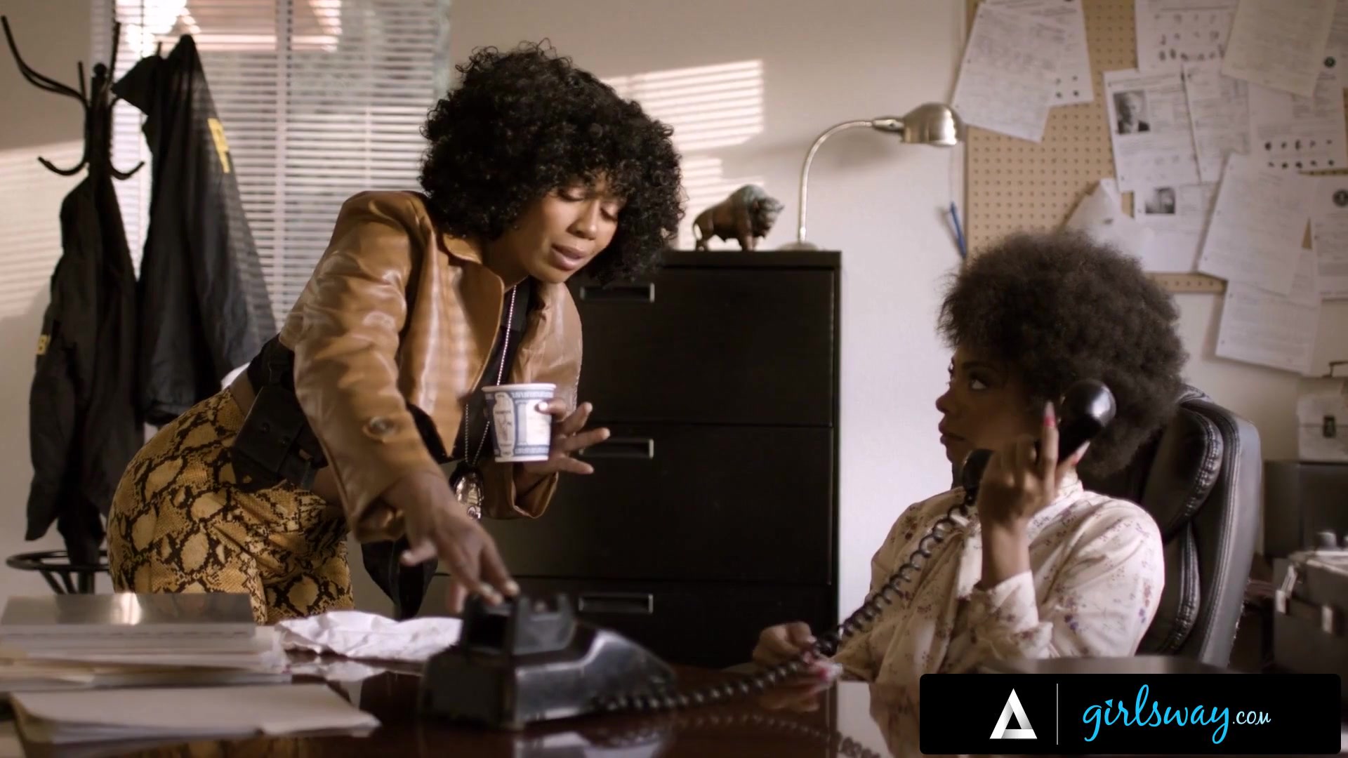 GIRLSWAY - Detective Misty Stone Has Hard Sex With Her Colleague On Their Desk At The Police Station
