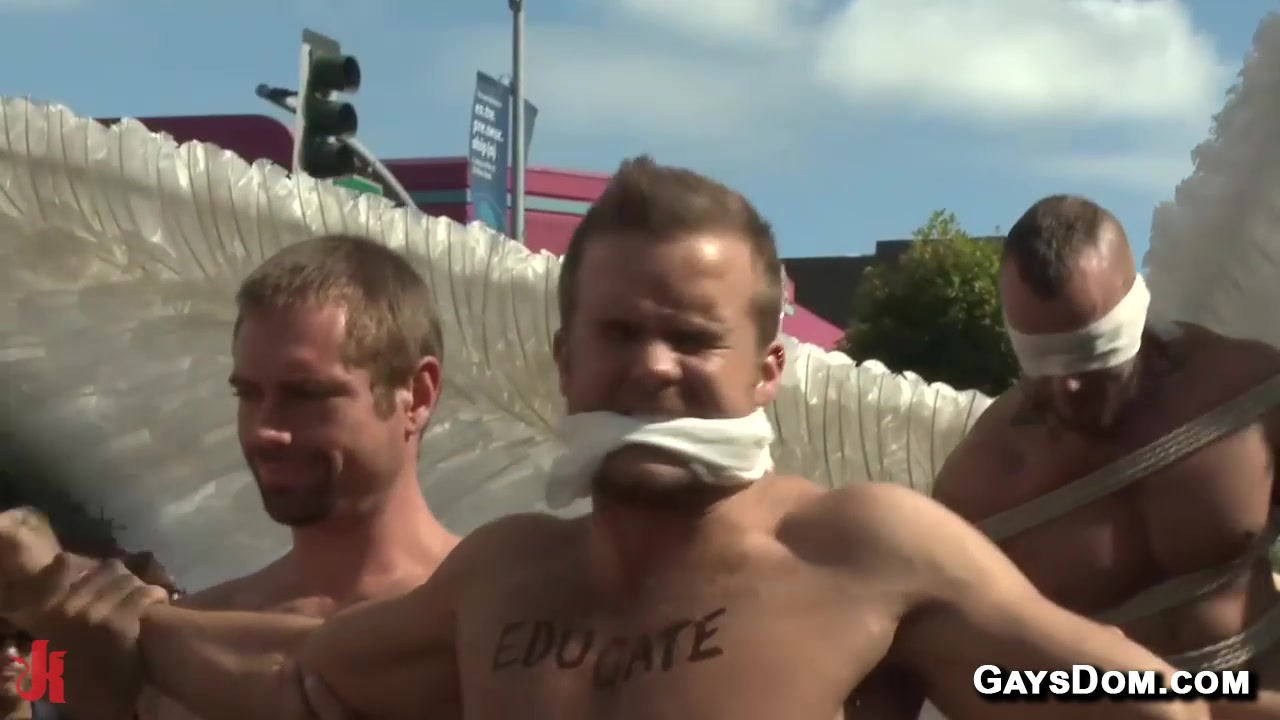Connor Maguire And Cameron Kincade Folsom Street Fair Public Bdsm With Ball Bondage