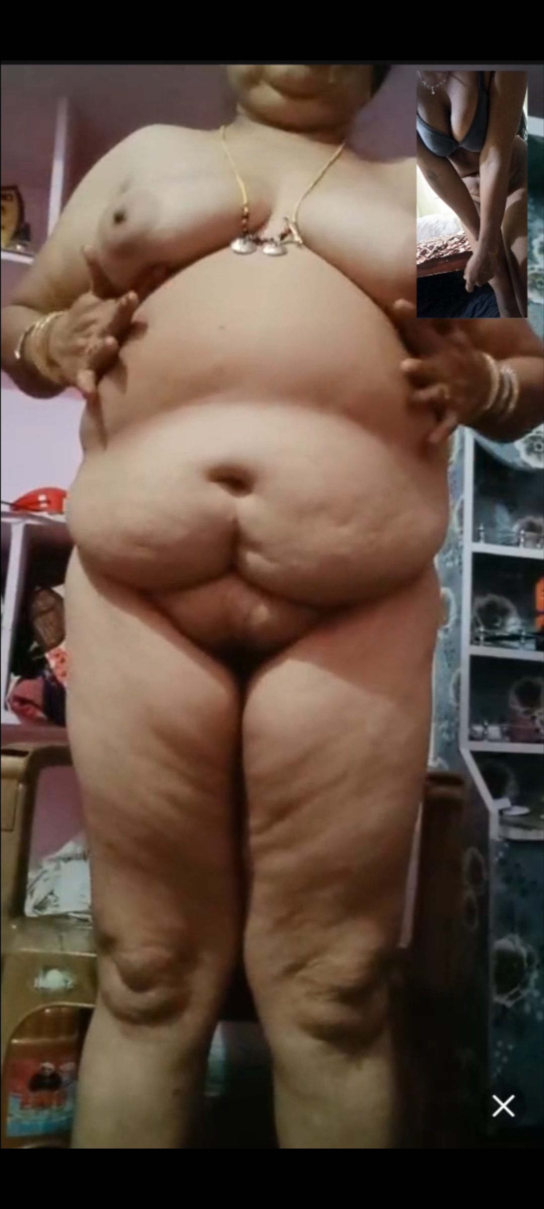Telugu chubby aunty chamet nude show