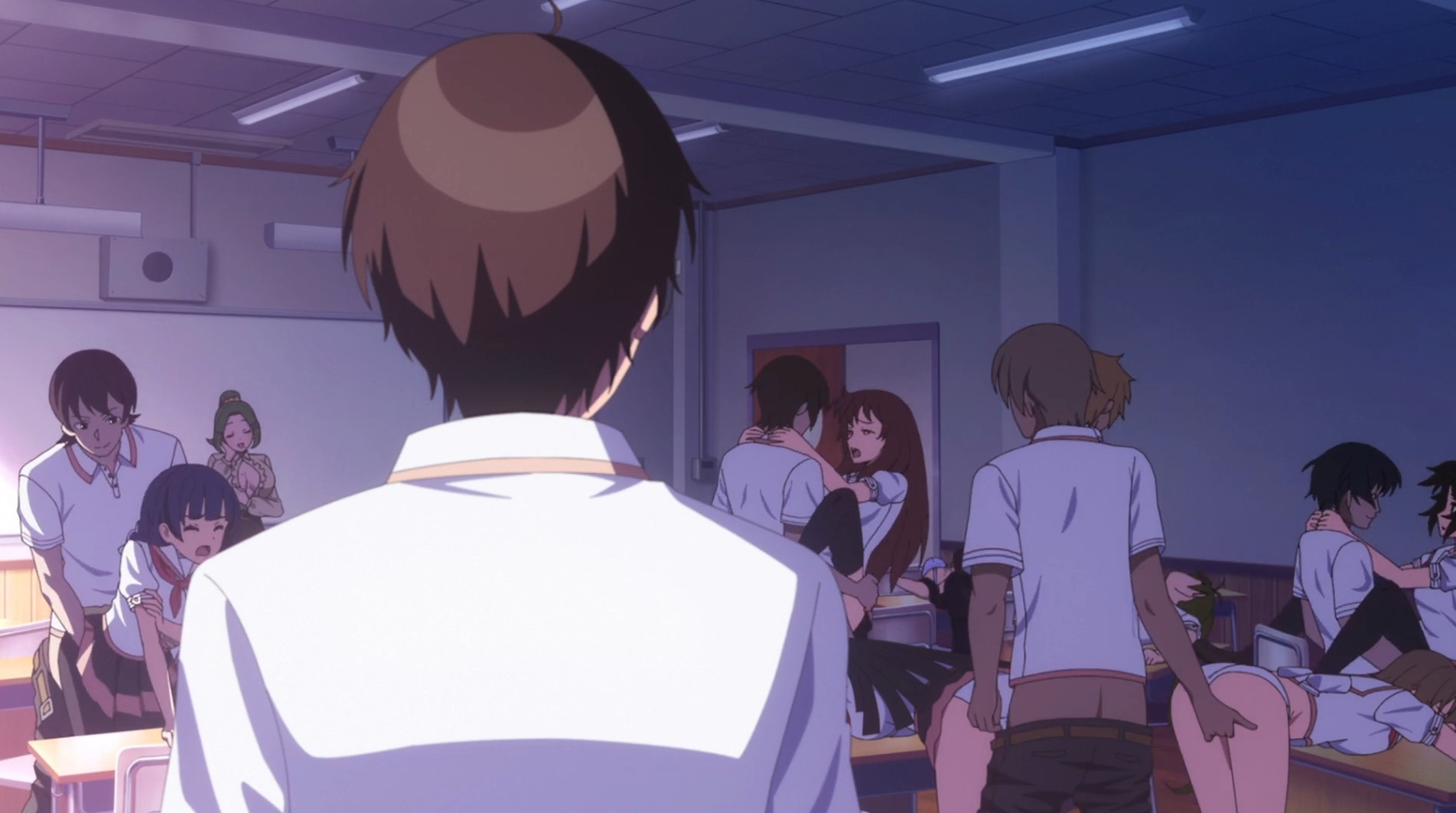 Virgin rookie gets tackled by busty FS babes (Dubbed Hentai)