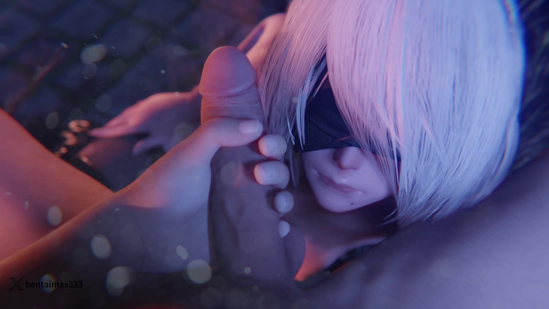 2B lipjob Facial  -hentai anime