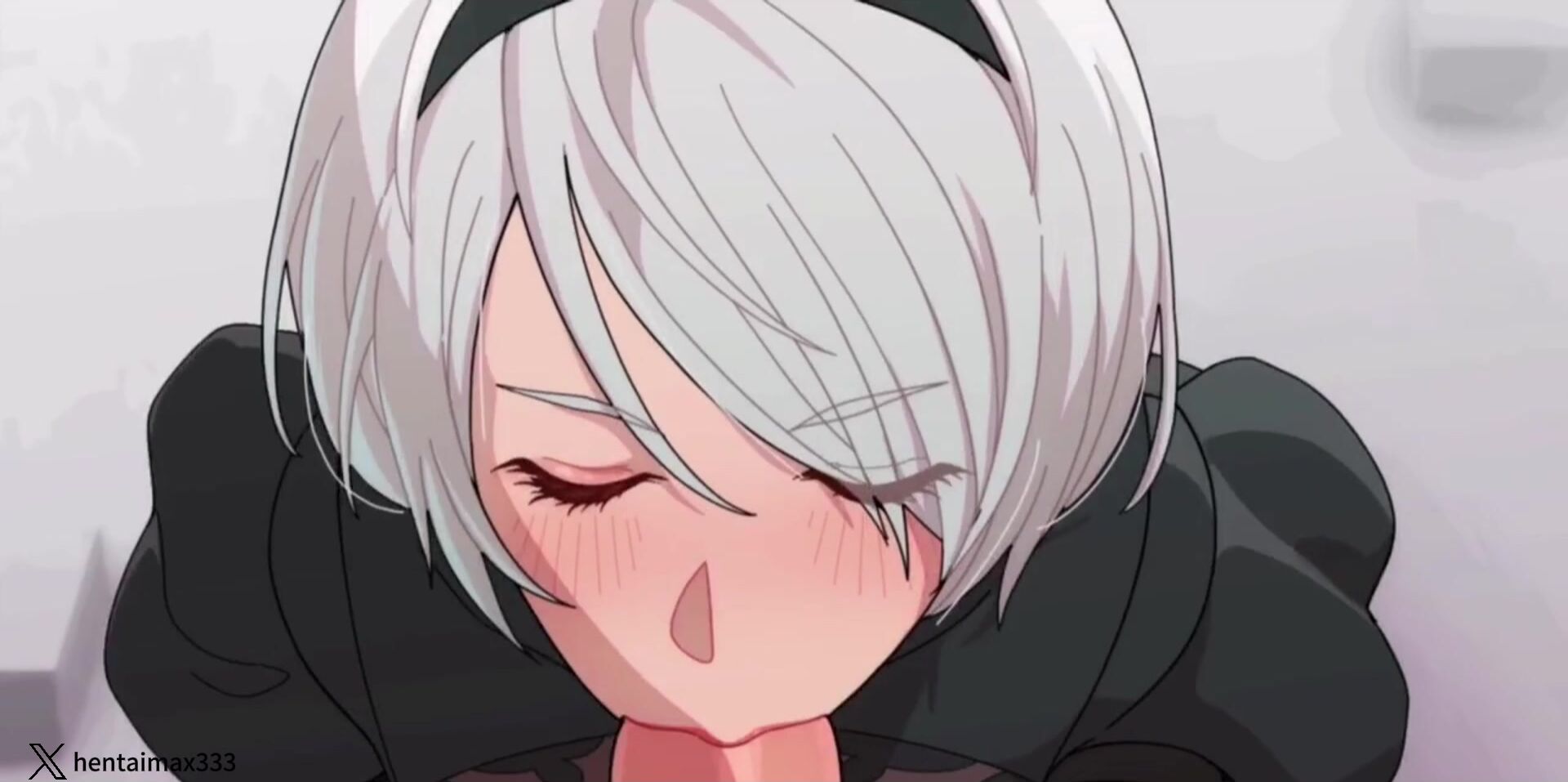 2b give blowjob  -hentai anime