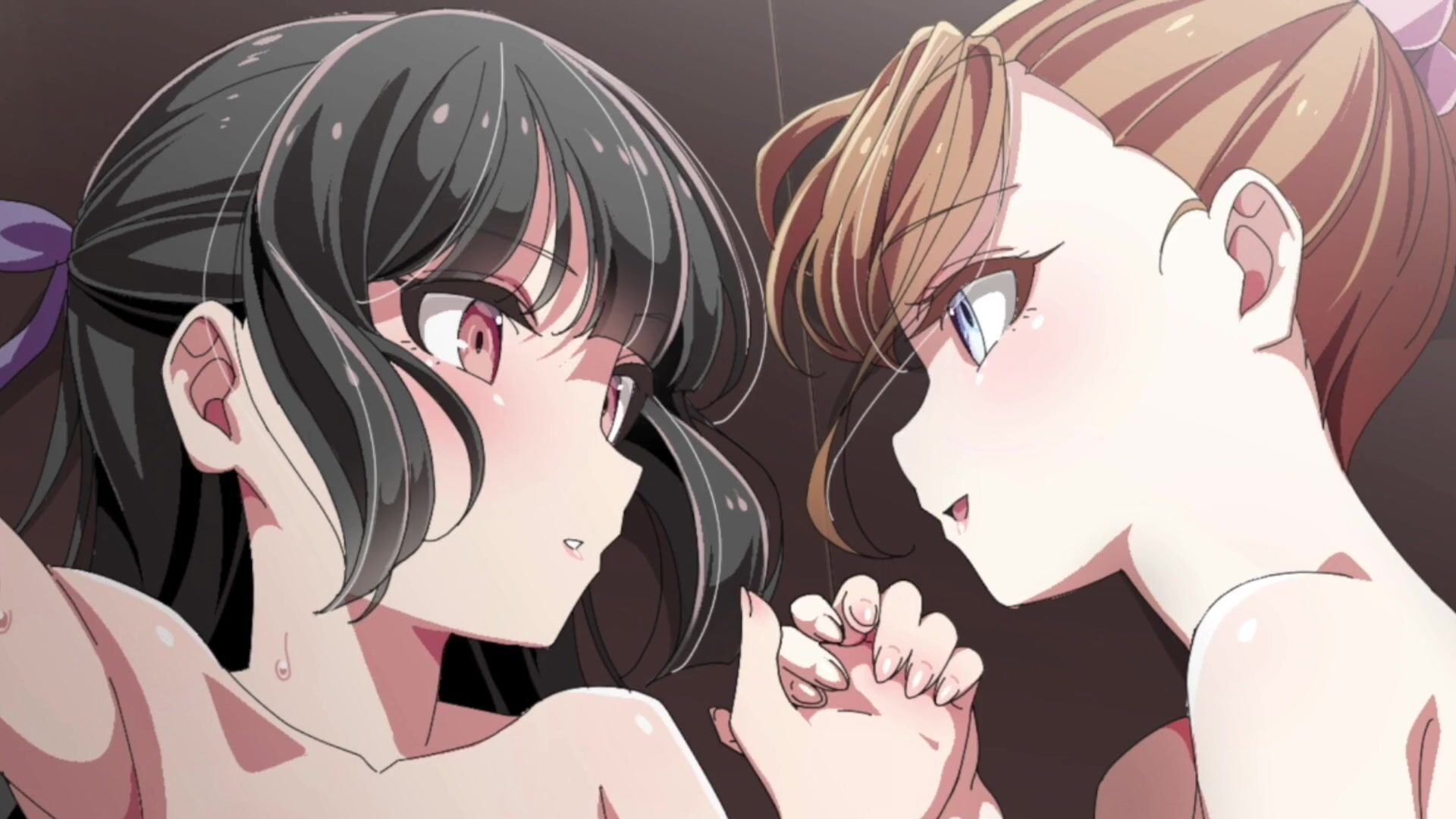 Two Horny Lesbians Masturbate Together and Kissing (Hentai xxx)