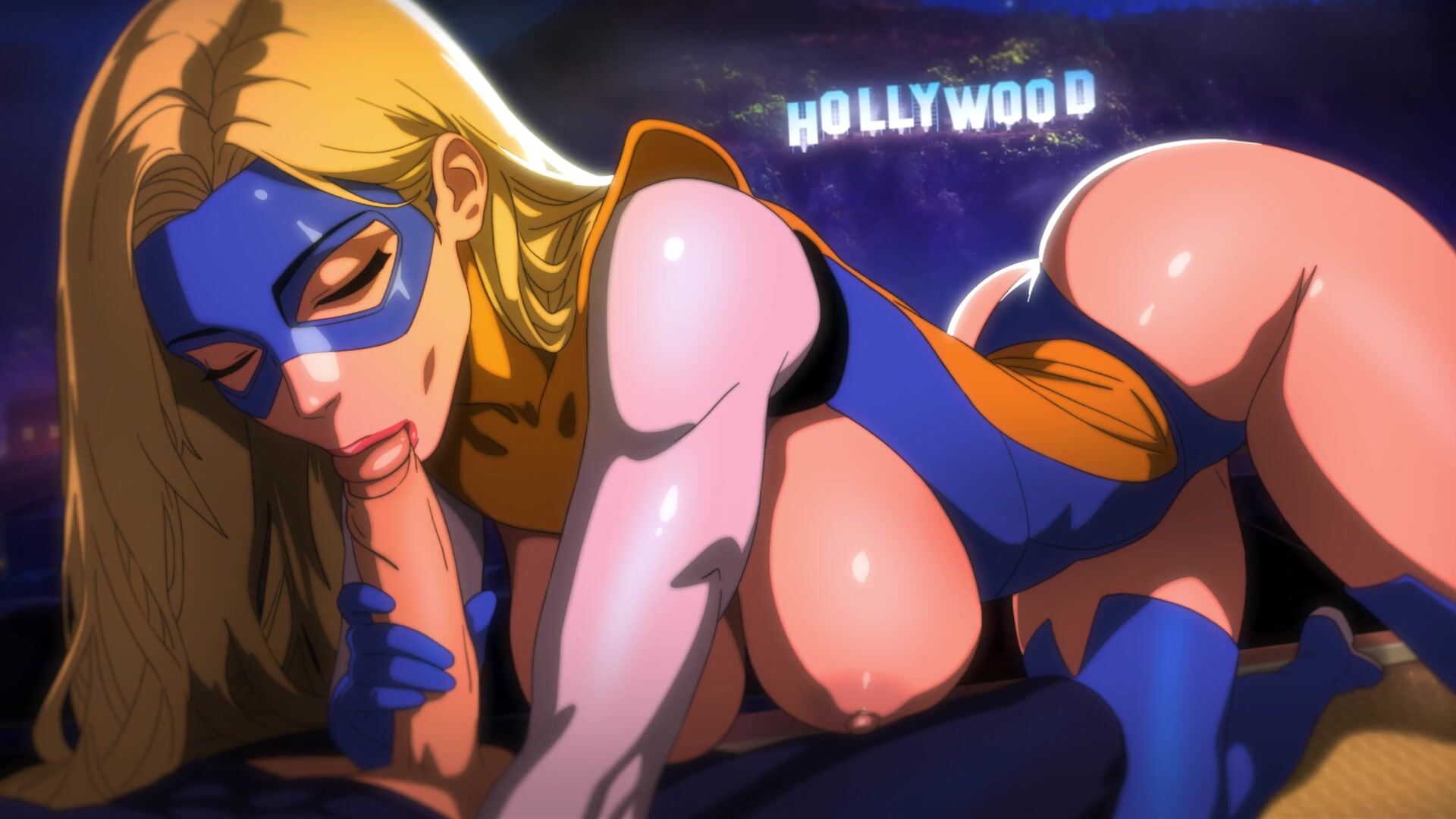 Hot Night xxx with Beauty Blonde Milf on the Streets of Hollywood (Exclusive Cartoon