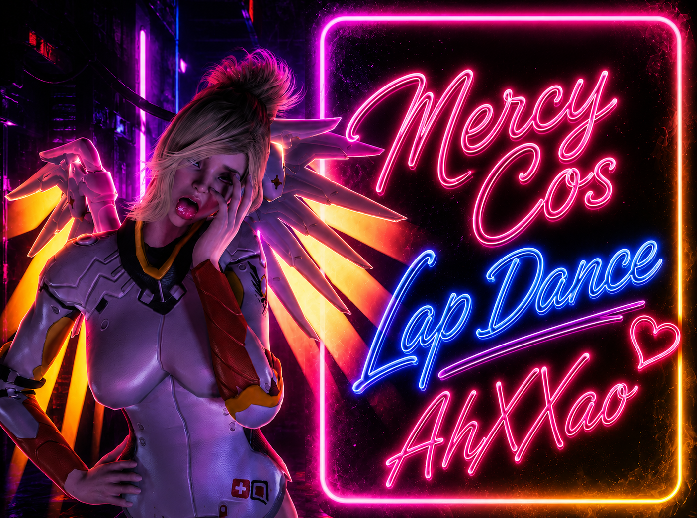 Mercy Ahegao Lap Dance Cosplay